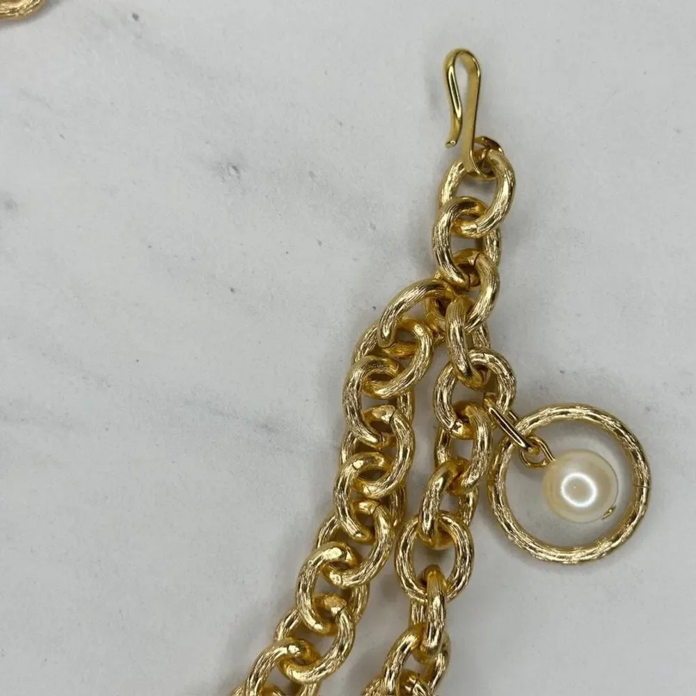 Draped Faux Pearl Gold Chain Belt Small/Medium (S/M) ✨